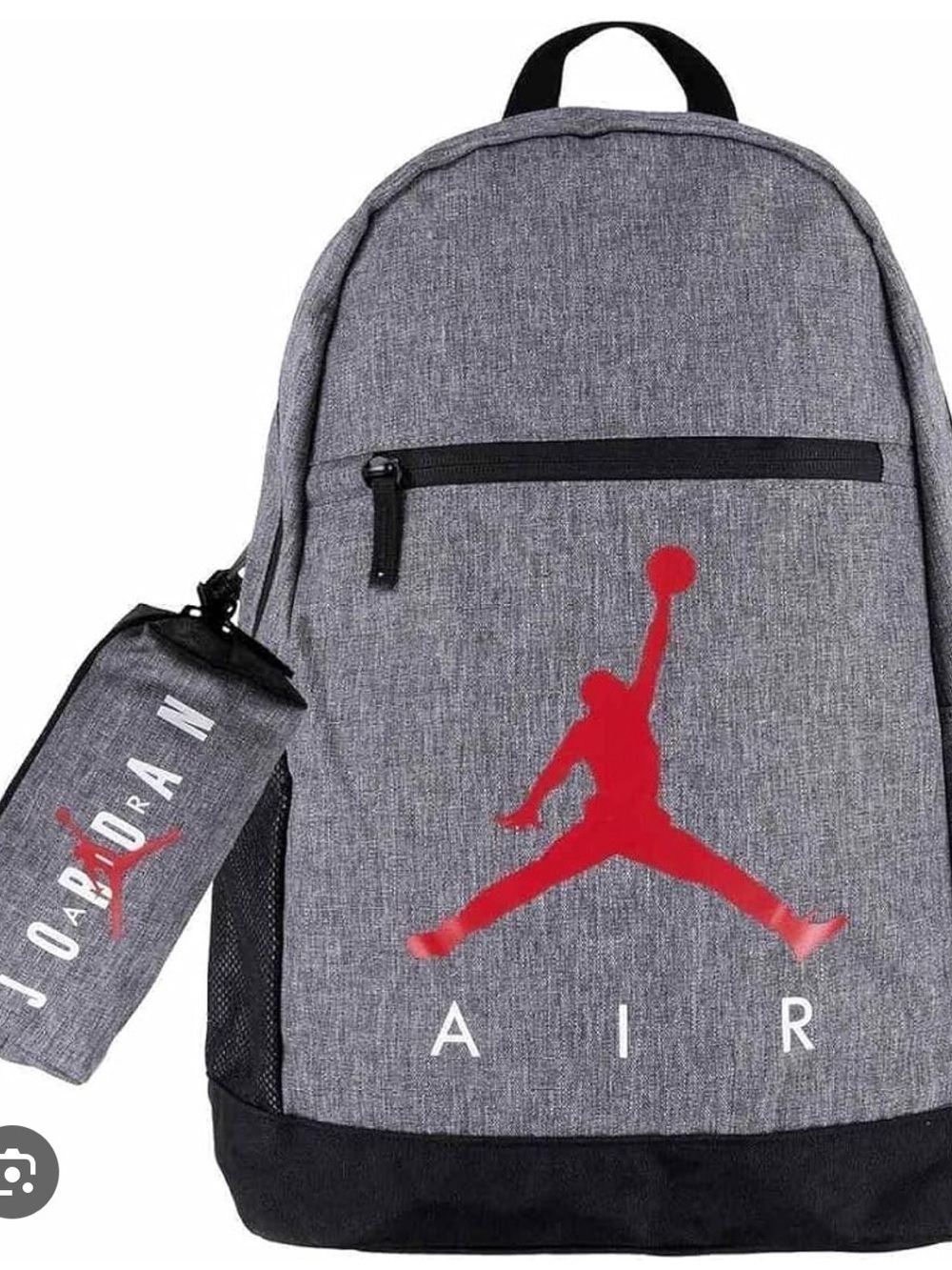 Jordan Gray Backpack with Red Jumpman Logo